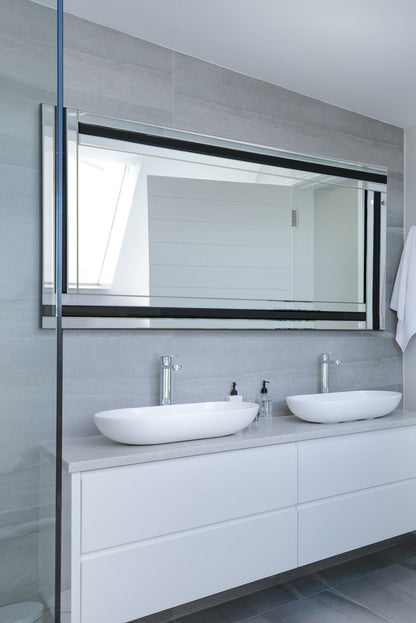 Sleek Black Frameless Full Length Mirror - 174 x 85 CM-2