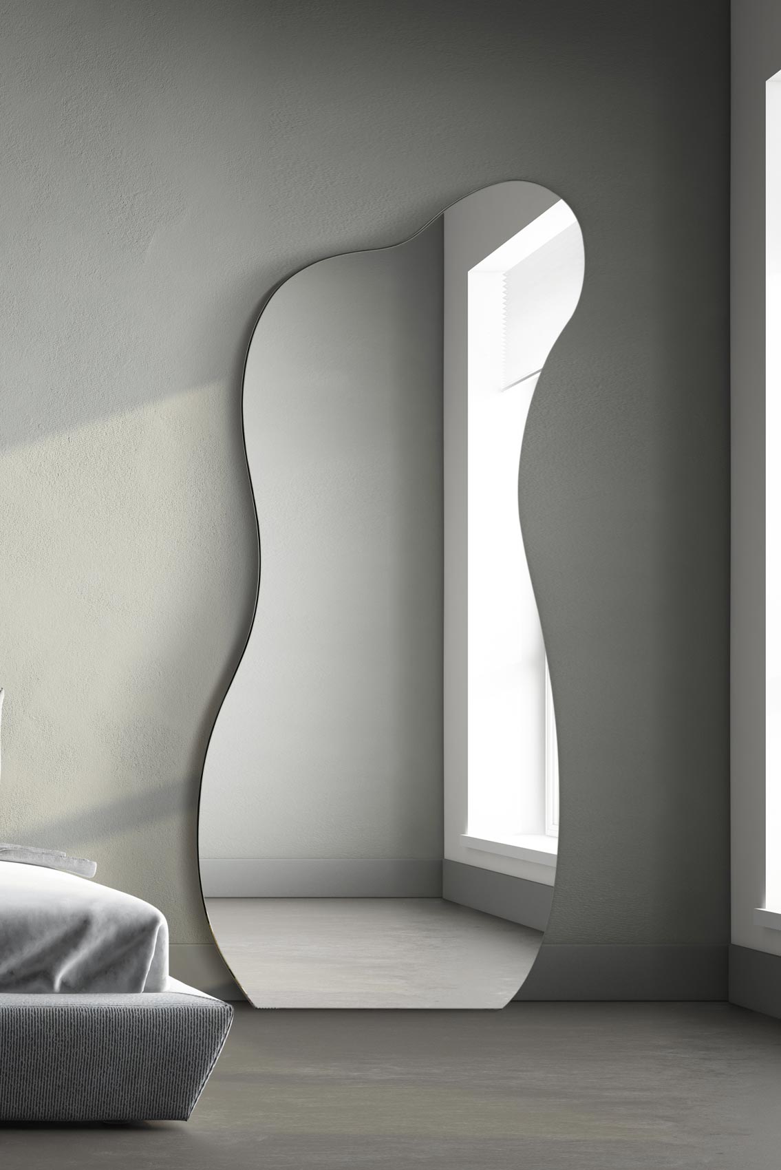 Lacuna Frameless Wall Mirror - 67" x 32" (170CM x 80CM) Pond Leaner Design-1