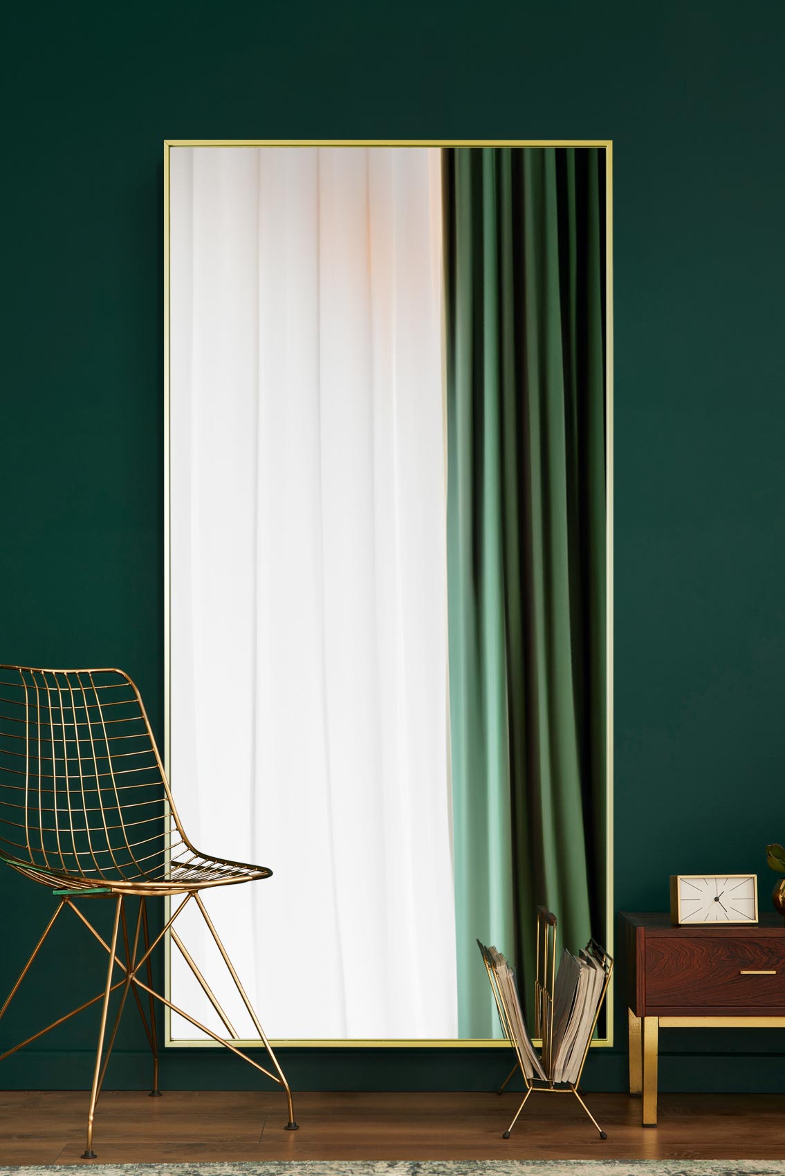 The Artus - 79" X 39" (200CM X 100CM) Elegant Gold Trimmed Wall Mirror-1