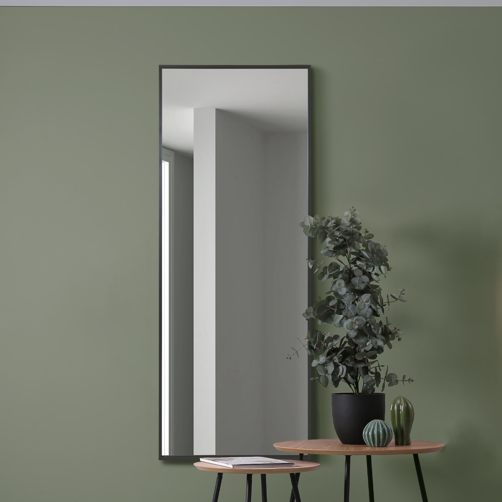 The Artus - Sleek Black Aluminium Framed Wall Mirror 4ft11 x 2ft (150CM x 60CM)-6