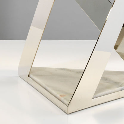 Aegeus Light Table Lamp in Polished Nickel with Silver Shade