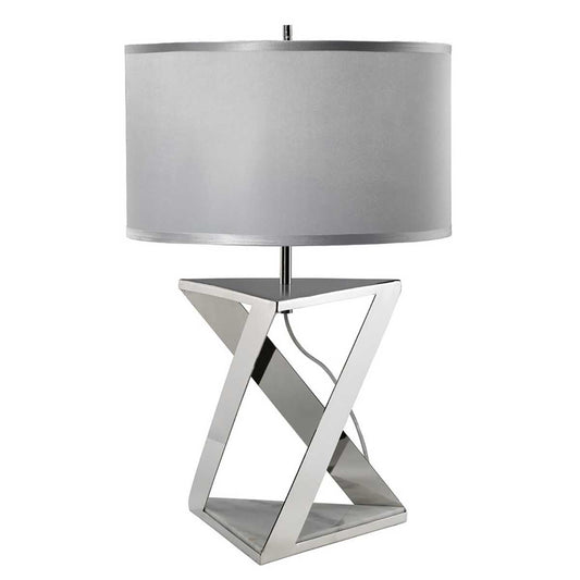 Aegeus Light Table Lamp in Polished Nickel with Silver Shade