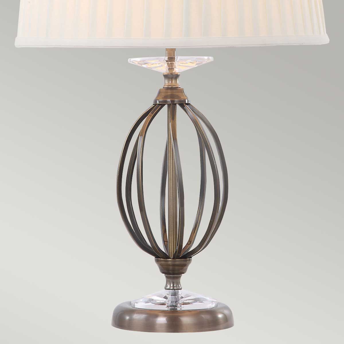 Aegean Light Table Lamp in Aged Brass with Ivory Shade