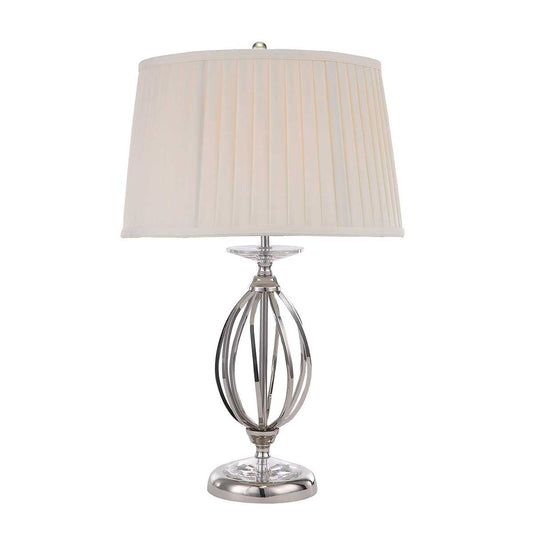 Aegean Light Table Lamp in Polished Nickel with Ivory Shade