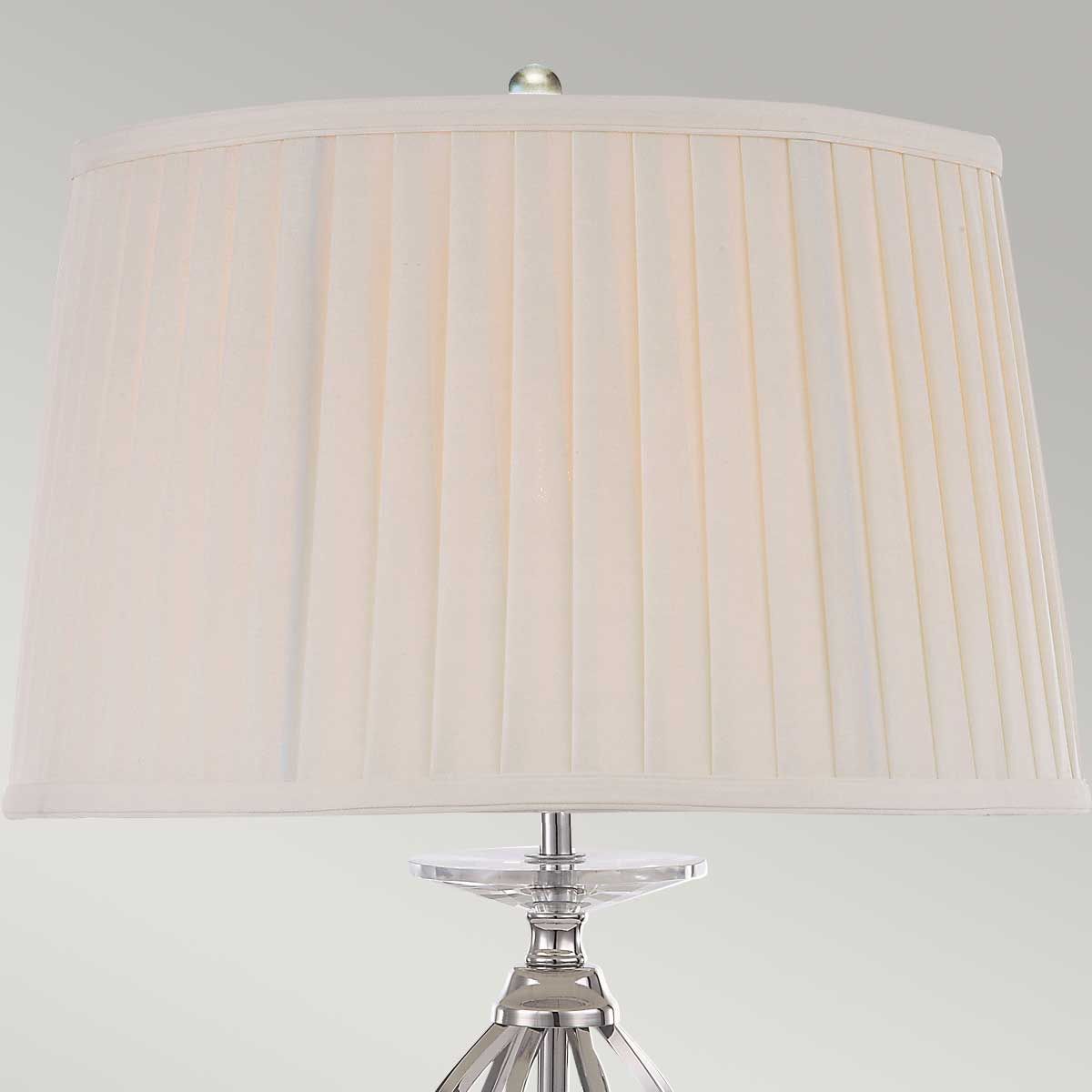 Aegean Light Table Lamp in Polished Nickel with Ivory Shade