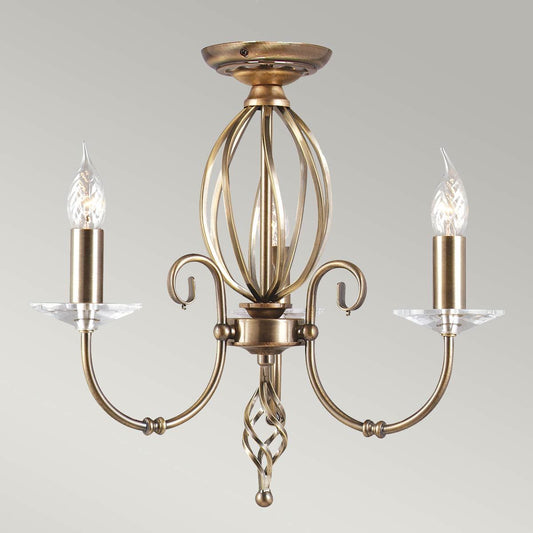 Aegean Light Chandelier in Aged Brass