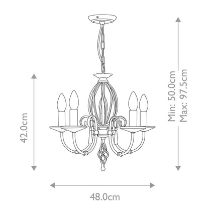 Aegean Light Chandelier in Polished Nickel