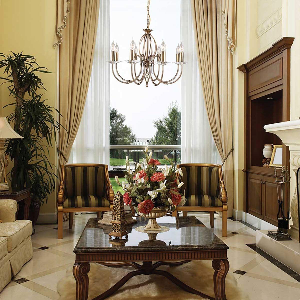 Aegean Light Chandelier in Aged Brass