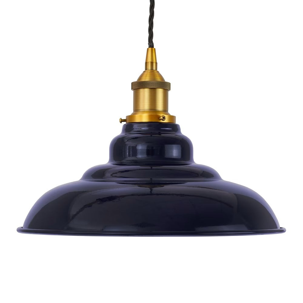 St Edmund's Painted Pendant Light in Squid Ink Blue