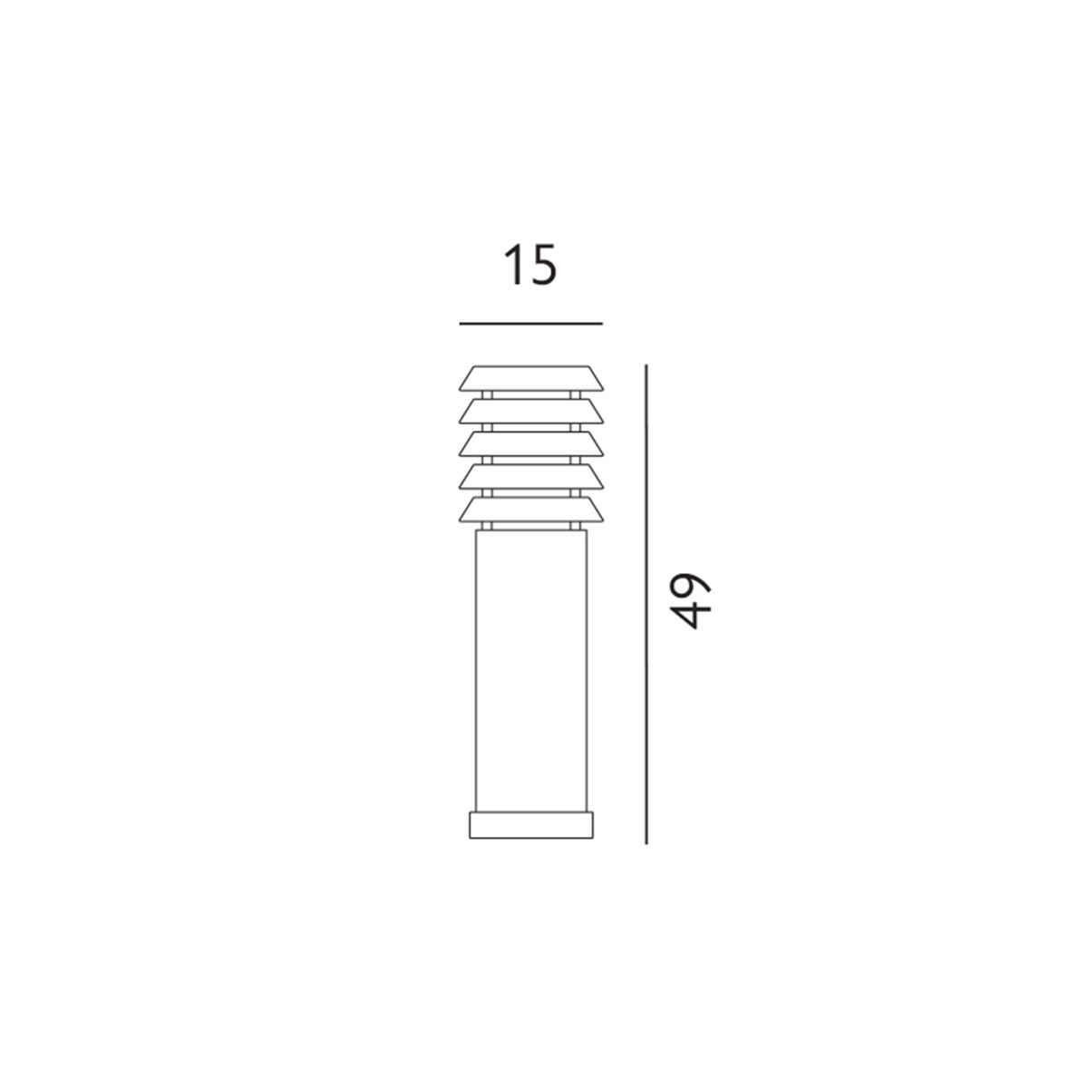 Alta Light Medium Bollard in Black