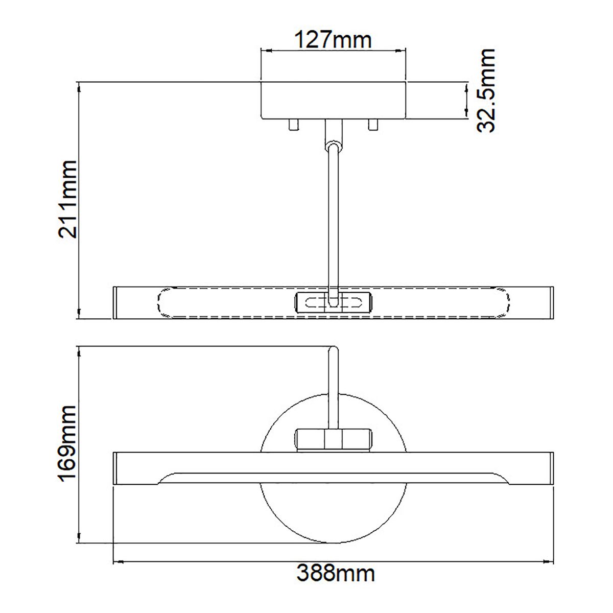 Alton in Light Small LED Picture Light in Brushed Brass