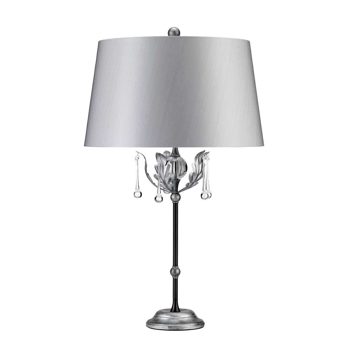 Amarilli Light Table Lamp in Silver Shade in Black with Silver Patina