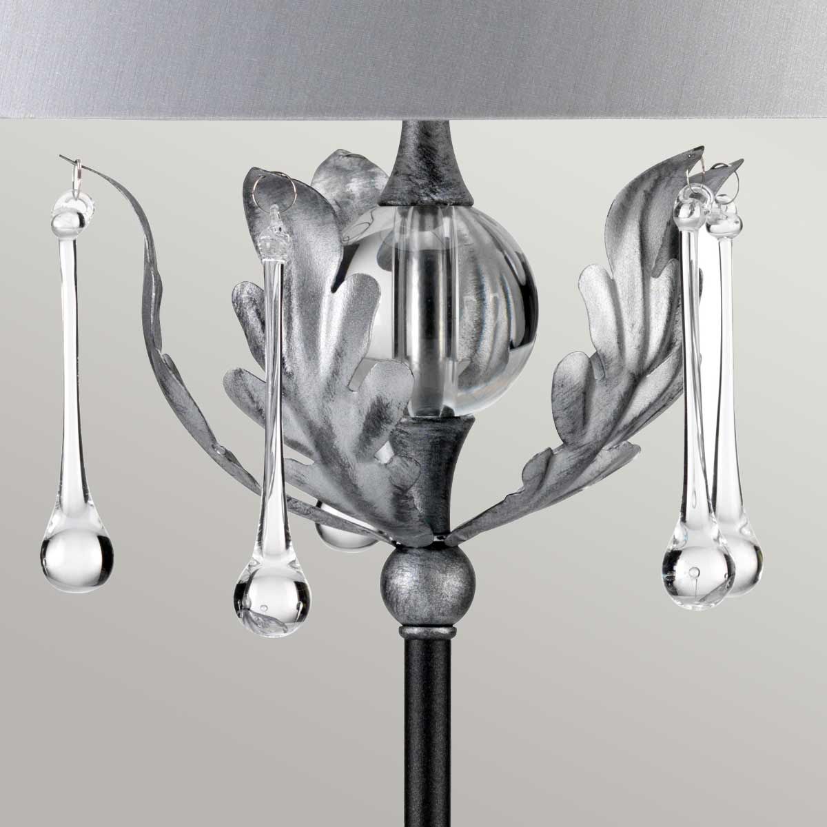 Amarilli Light Table Lamp in Silver Shade in Black with Silver Patina