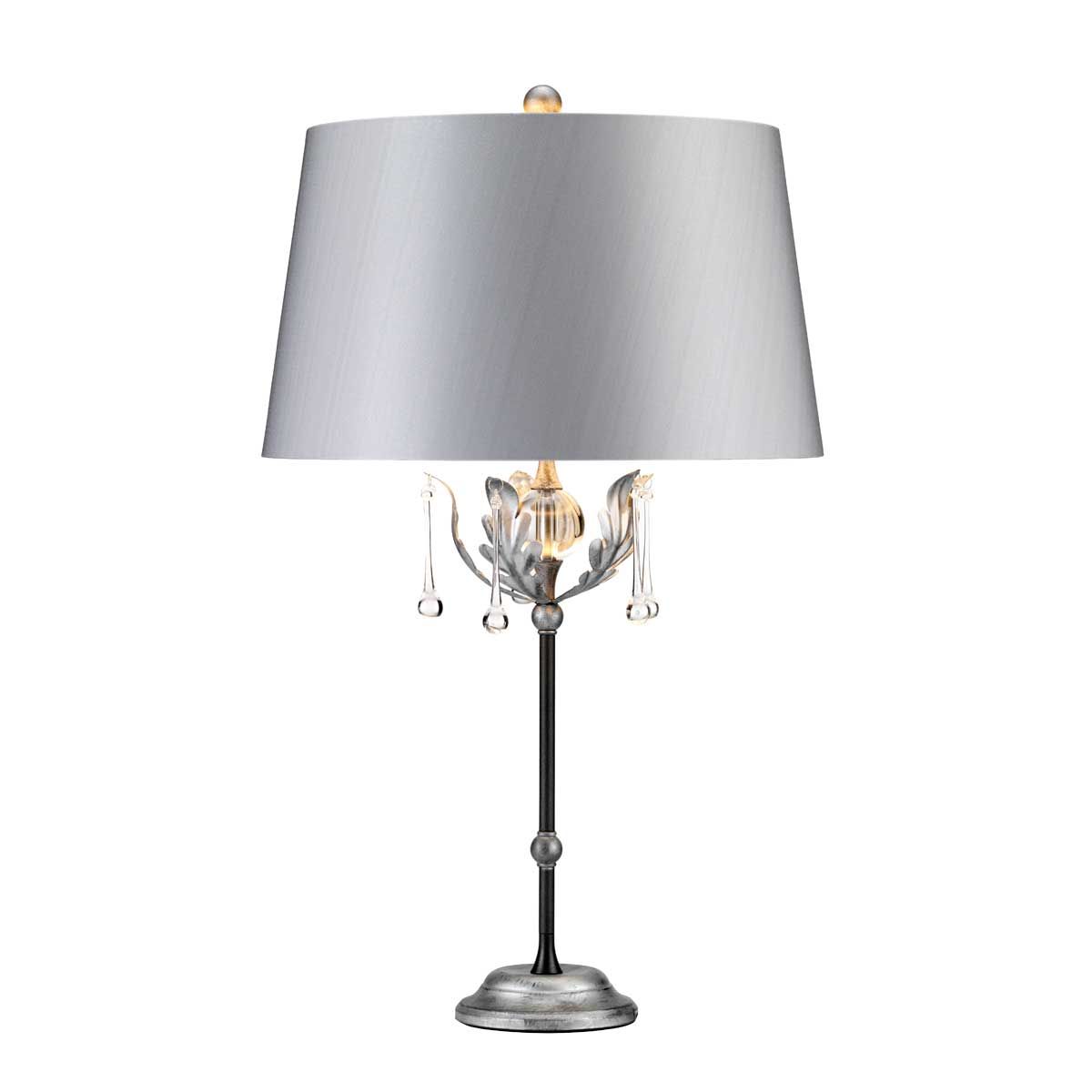 Amarilli Light Table Lamp in Silver Shade in Black with Silver Patina