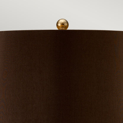 Amarilli Light Table Lamp with Brown Shade in Bronze with Gold Patina