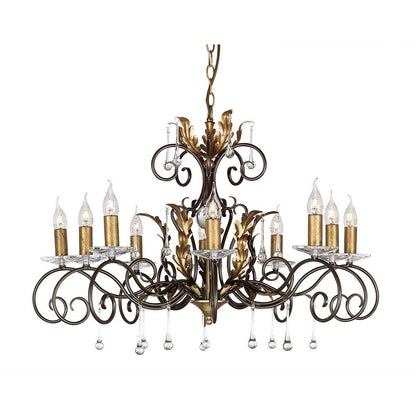Amarilli Light Chandelier in Bronze with Gold Patina