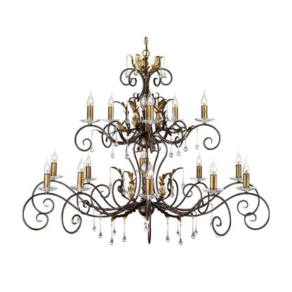 Amarilli Light Chandelier in Bronze with Gold Patina
