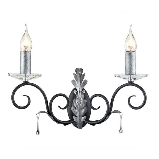 Amarilli Light Wall Light in Black with Silver Patina
