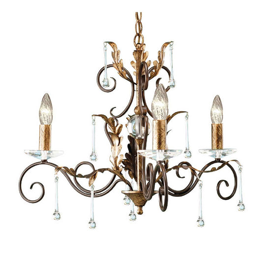 Amarilli Light Chandelier in Bronze with Gold Patina