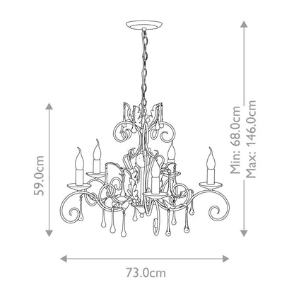 Amarilli Light Chandelier in Bronze with Gold Patina