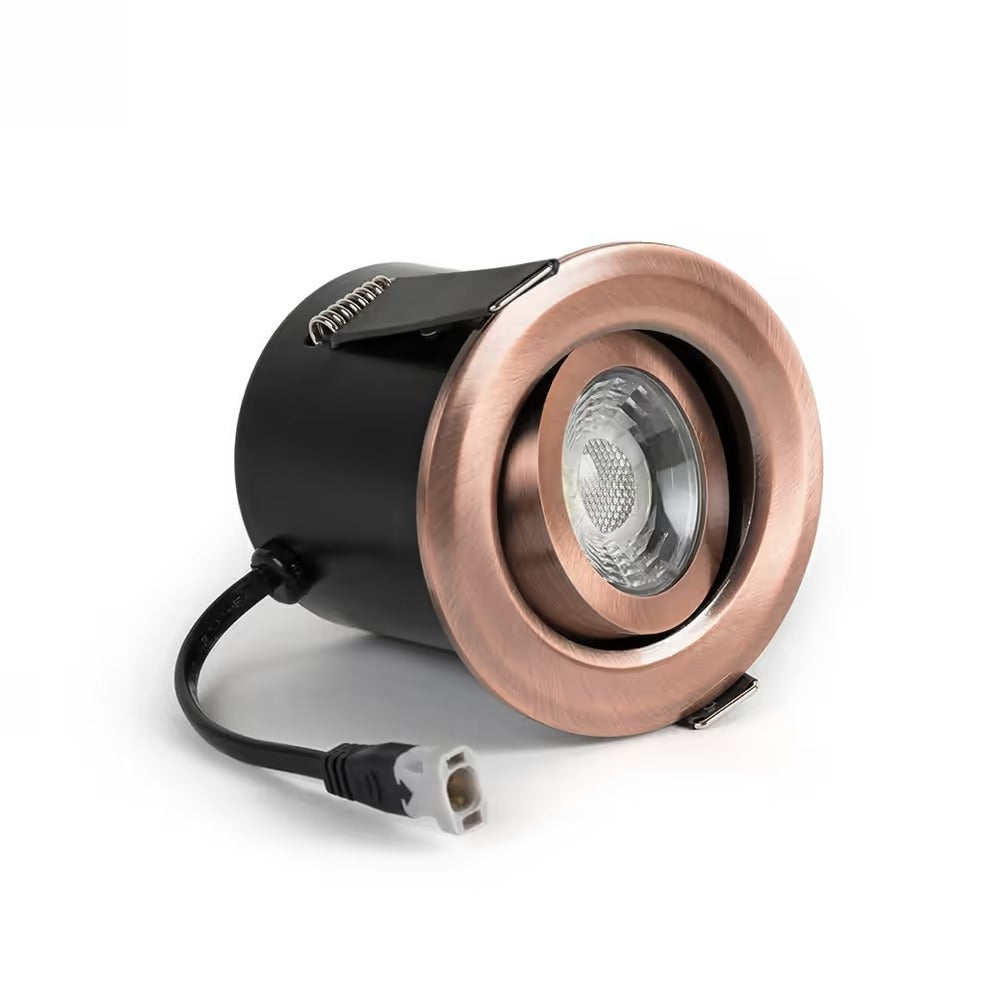 Soho Lighting Antique Copper 4K Cool White Tiltable LED Downlights, Fire Rated, IP44, High CRI, Dimmable