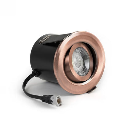 Soho Lighting Antique Copper 4K Cool White Tiltable LED Downlights, Fire Rated, IP44, High CRI, Dimmable
