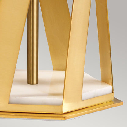 Apollo Light Table Lamp with White Shade in Brushed Brass