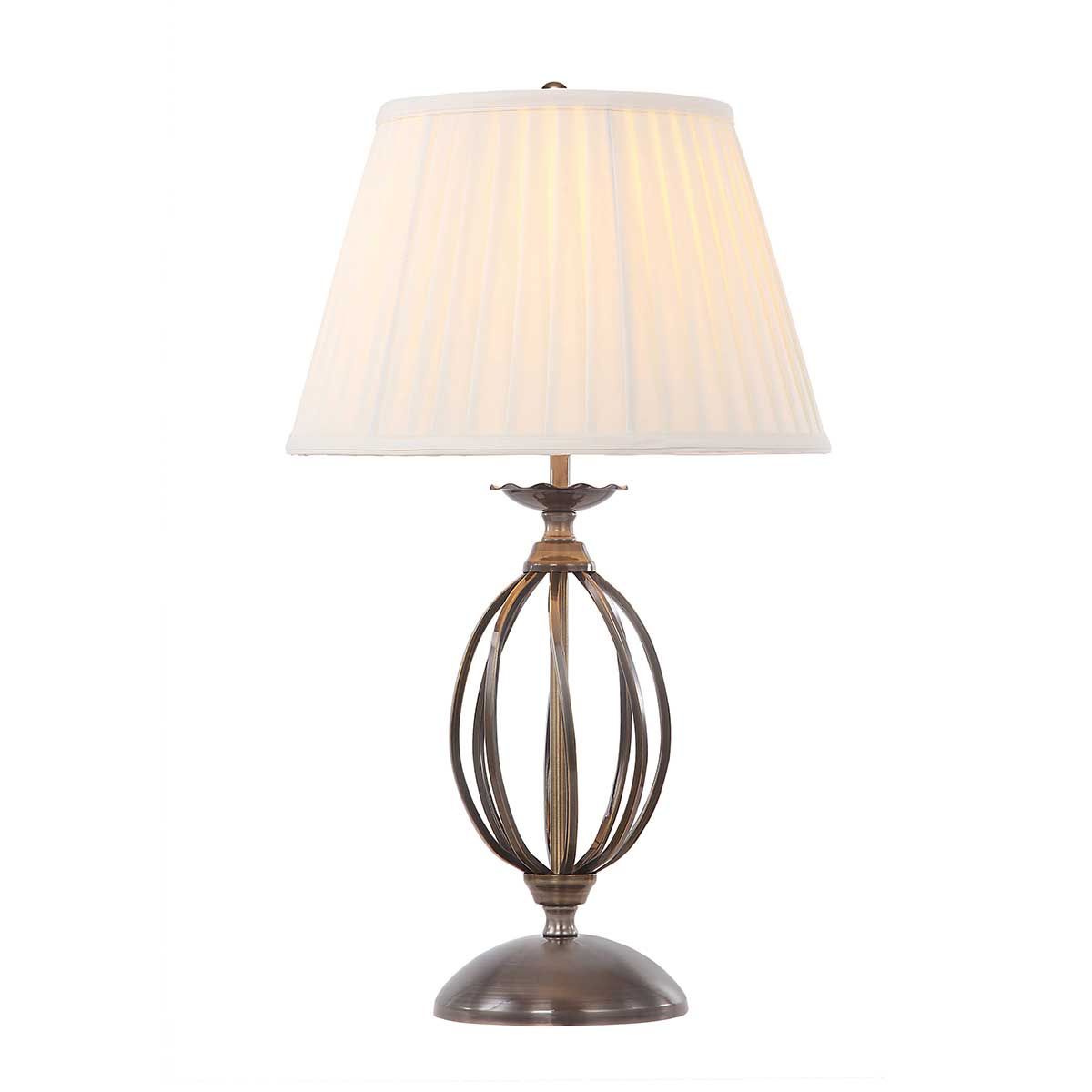 Artisan Light Table Lamp with Ivory Shade in Aged Brass