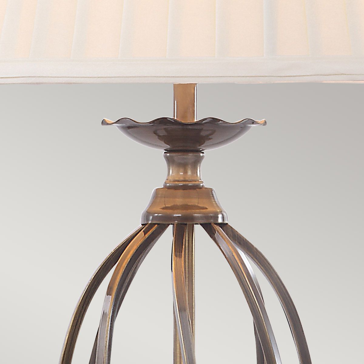 Artisan Light Table Lamp with Ivory Shade in Aged Brass