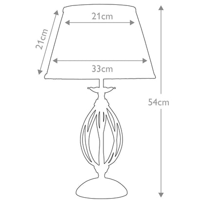 Artisan Light Table Lamp with Ivory Shade in Aged Brass