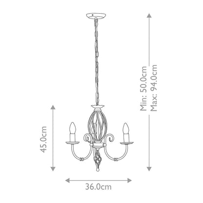 Artisan Light Chandelier in Aged Brass
