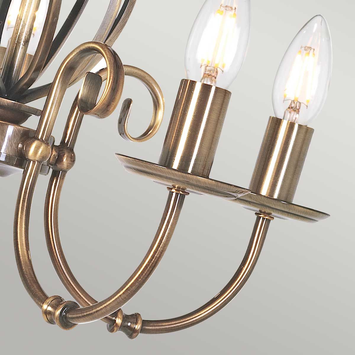 Artisan Light Chandelier in Aged Brass
