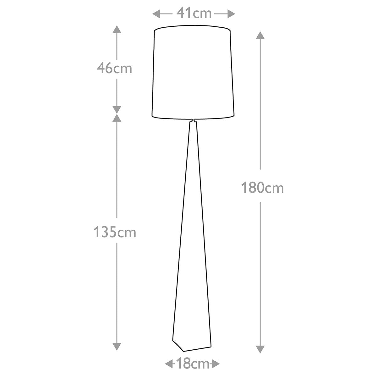 Ascent Light Floor Lamp with White Shade in Black