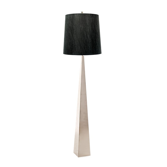 Ascent Light Floor Lamp with Black Shade in Polished Nickel