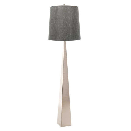 Ascent Light Floor Lamp with Dark Grey Shade in Polished Nickel