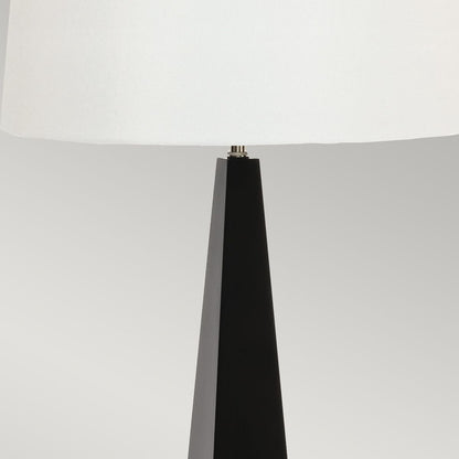 Ascent Light Table Lamp with White Shade in Black