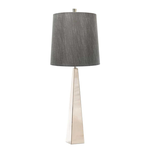 Ascent Light Table Lamp with Dark Grey Shade in Polished Nickel