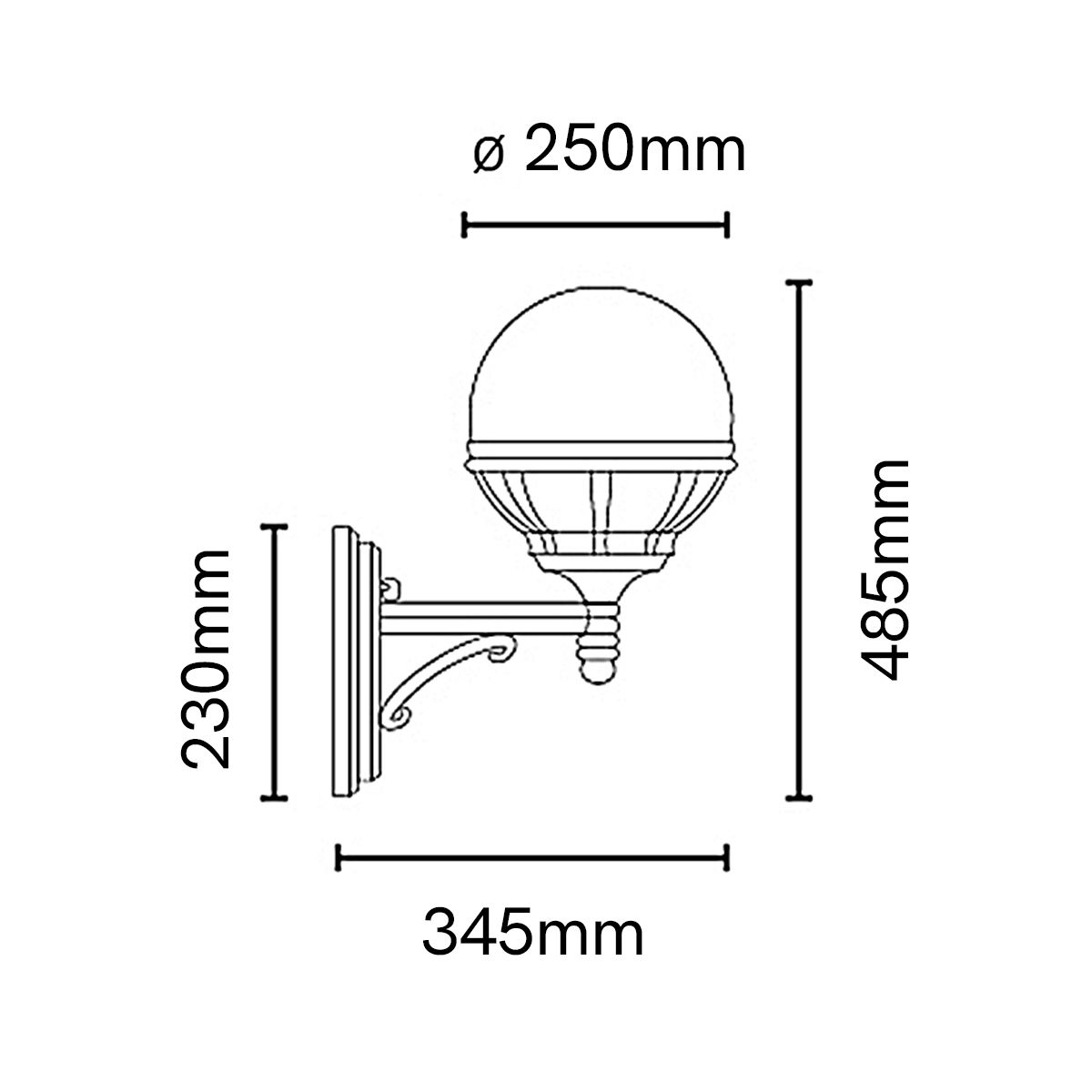 Bologna Light Up Wall Light in Black