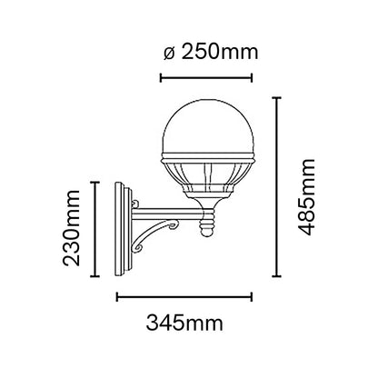 Bologna Light Up Wall Light in Black