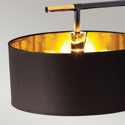 Balance in Light Floor Lamp in Black Polished Brass with Black Shade