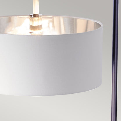 Balance in Light Floor Lamp in Black Polished Nickel with White Shade