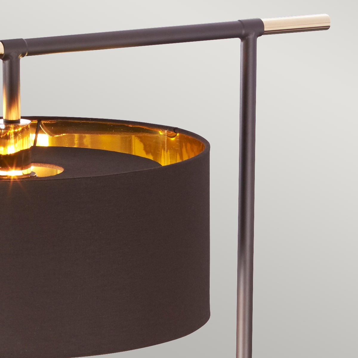 Balance Light Floor Lamp in Brown/Polished Brass with Brown Shade