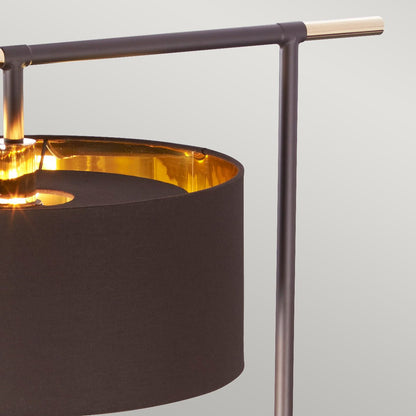 Balance Light Floor Lamp in Brown/Polished Brass with Brown Shade