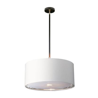 Balance Light Pendant in Black Polished Nickel with White Shade