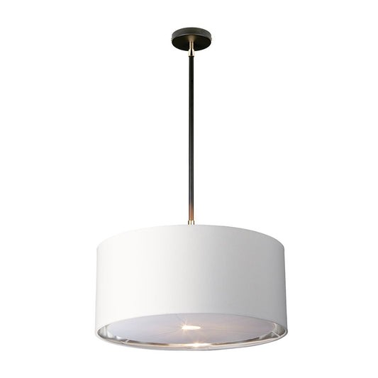 Balance Light Pendant in Black Polished Nickel with White Shade