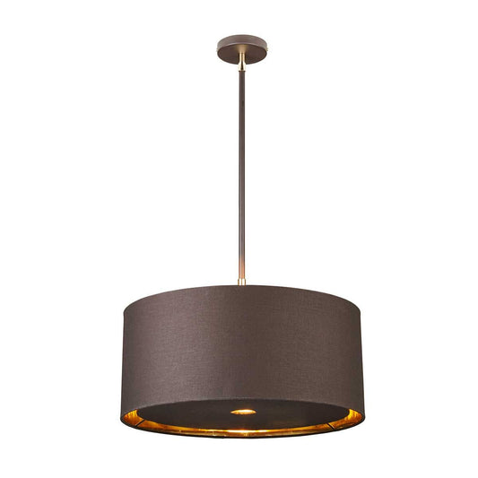 Balance In Light Pendant In Brown Polished Brass with Brown Shade