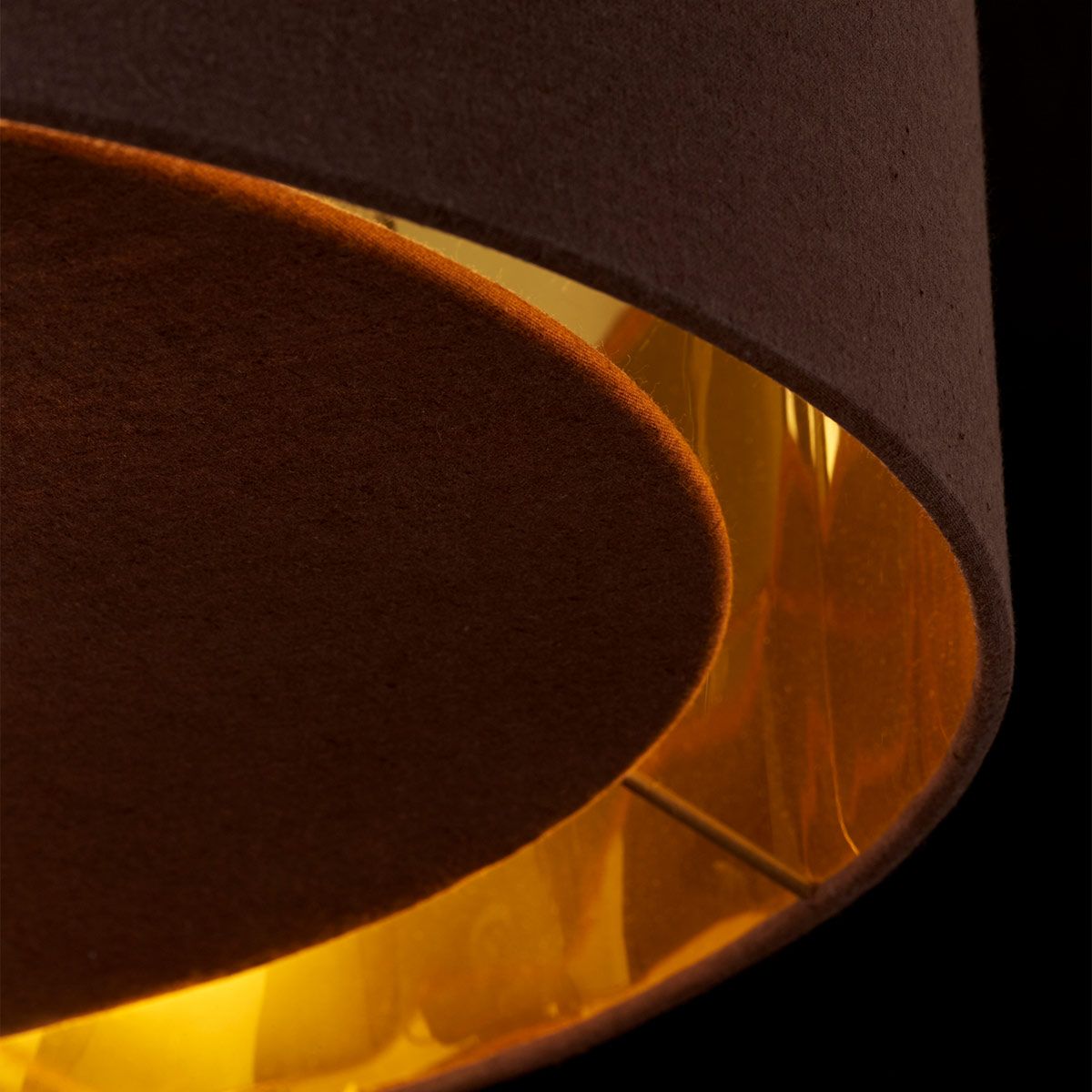 Balance In Light Pendant In Brown Polished Brass with Brown Shade