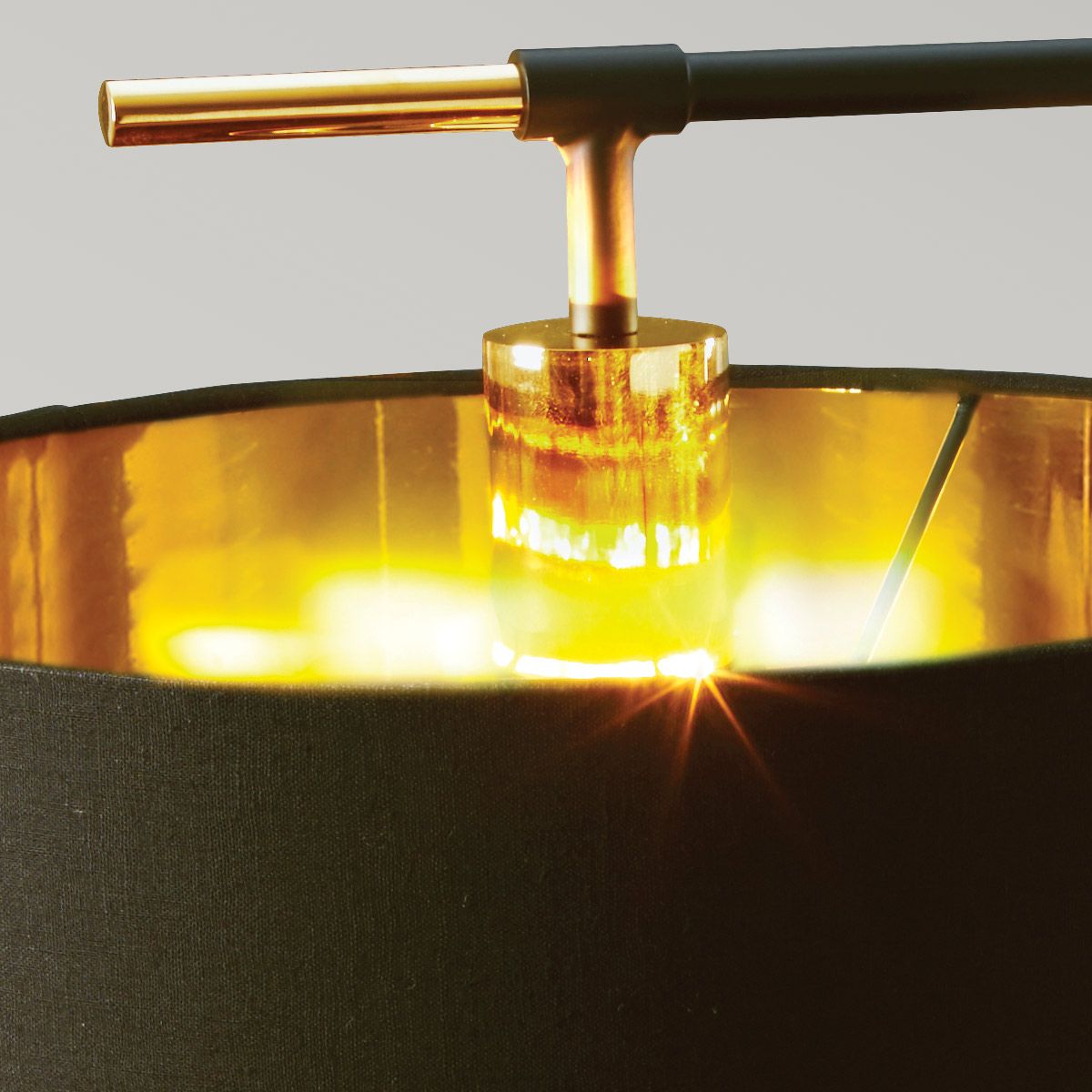 Balance Light Table Lamp in Black Polished Brass with Black Shade
