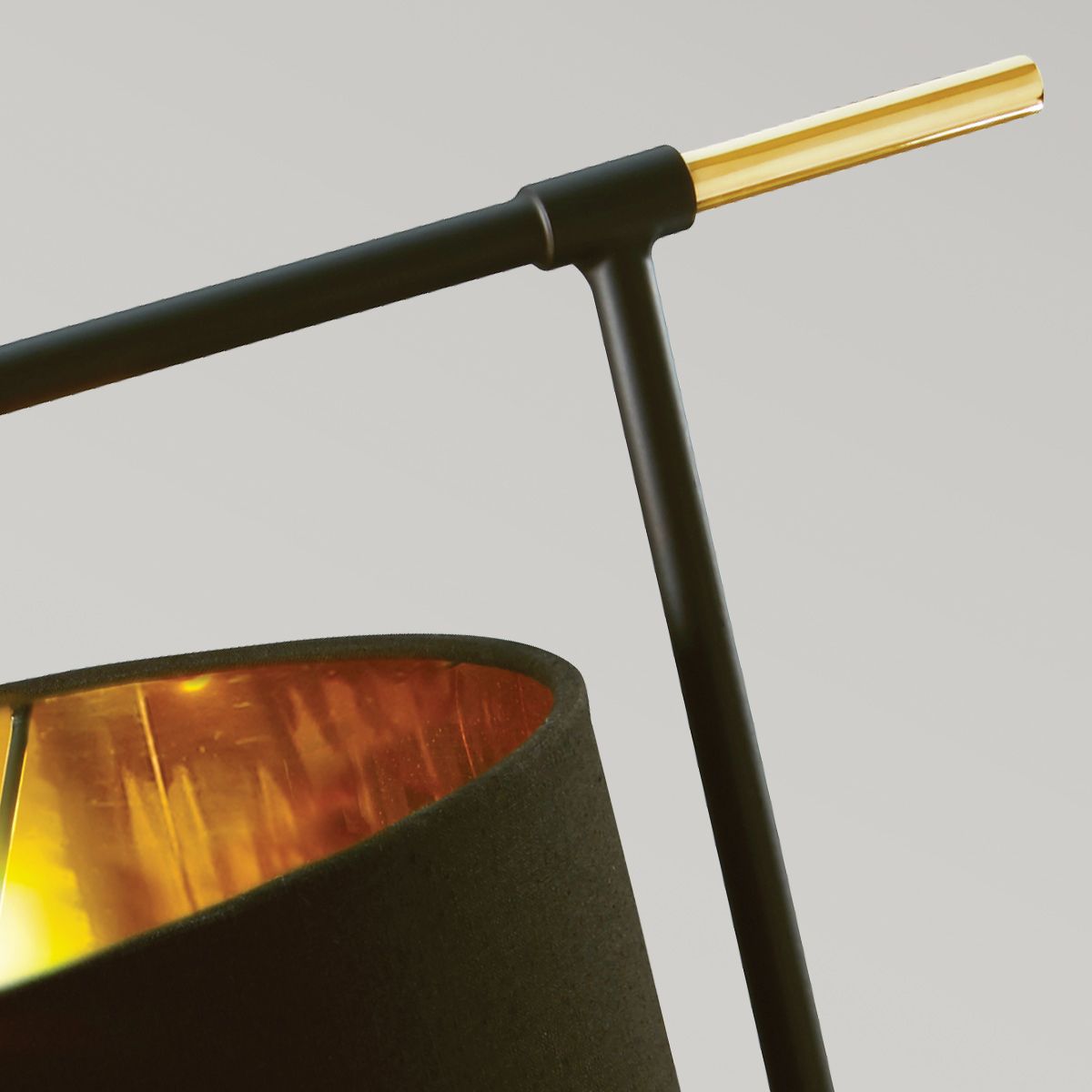Balance Light Table Lamp in Black Polished Brass with Black Shade