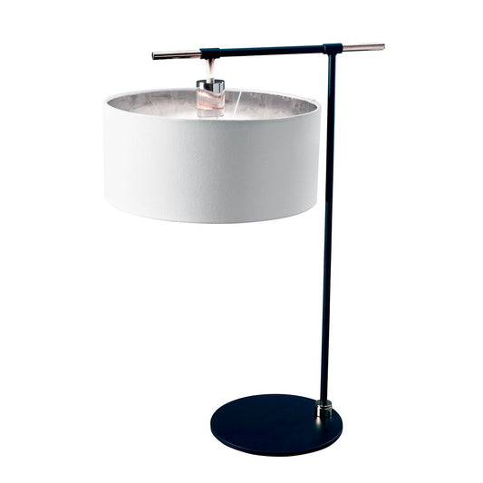 Balance Light Table Lamp in Black Polished Nickel with White Shade